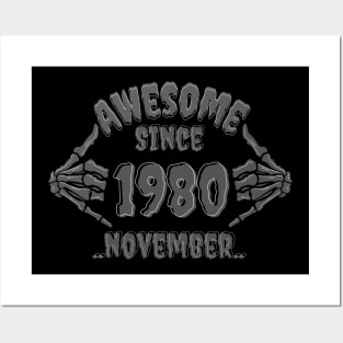 Awesome Since November 1980 shirt styles for your gift Posters and Art